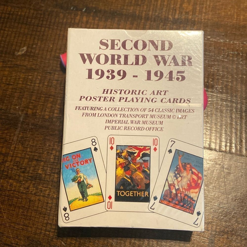 Second World War 1939-1945 HISTORIC Art Poster Playing Cards WW2 Sealed package